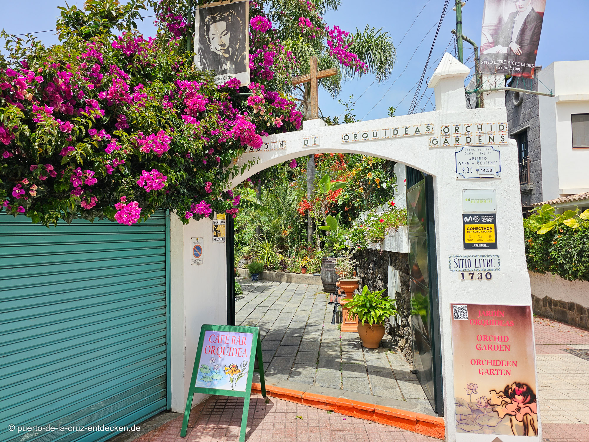 Eingang vom Sitio Litre: Der Orchideen-Garten ist täglich geöffnet.